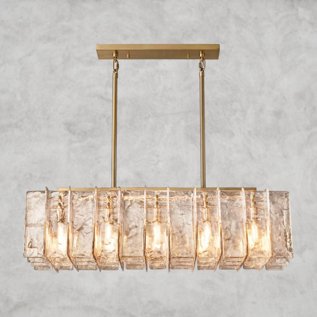Aurelle Smoke Glass Linear Chandelier - Zelno Lighting