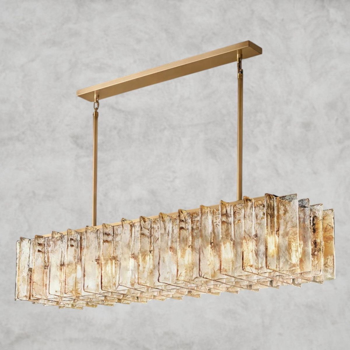 Aurelle Smoke Glass Linear Chandelier - Zelno Lighting