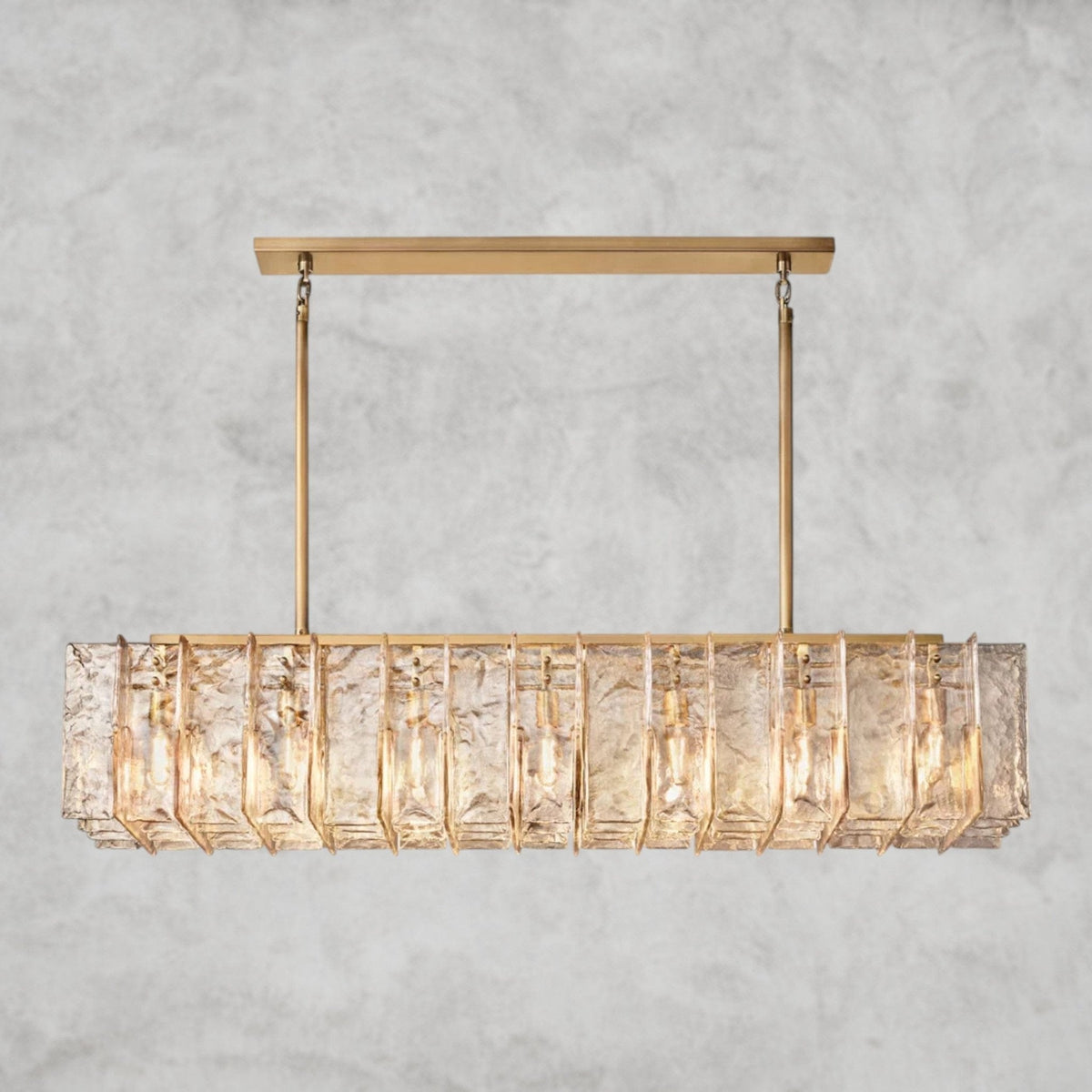 Aurelle Smoke Glass Linear Chandelier - Zelno Lighting