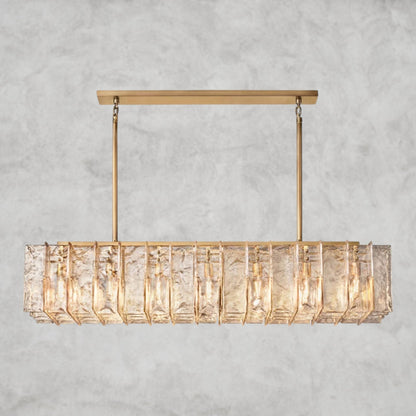 Aurelle Smoke Glass Linear Chandelier - Zelno Lighting