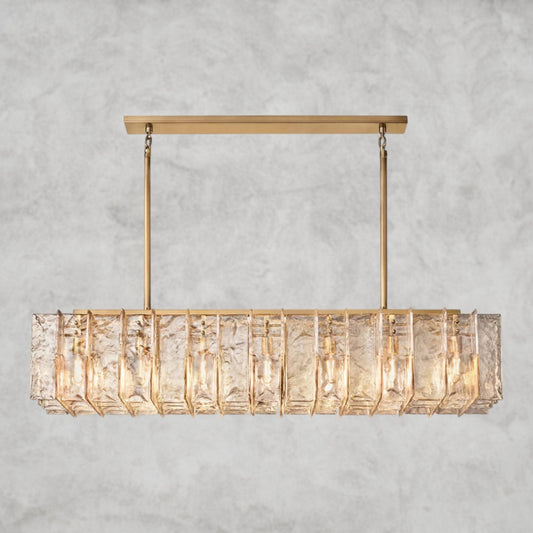 Aurelle Smoke Glass Linear Chandelier - Zelno Lighting