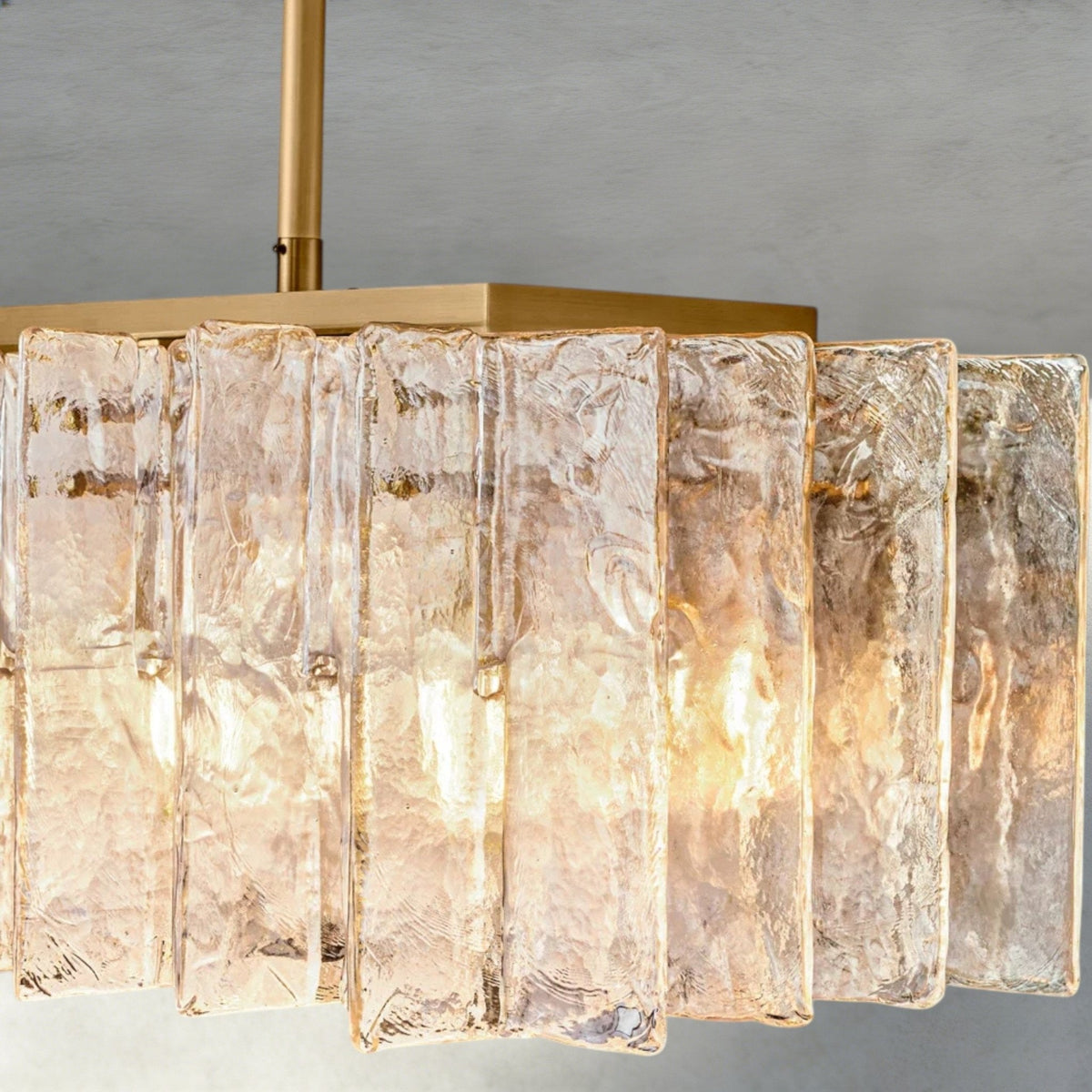 Aurelle Smoke Glass Linear Chandelier - Zelno Lighting
