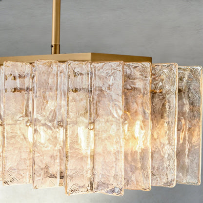 Aurelle Smoke Glass Linear Chandelier - Zelno Lighting