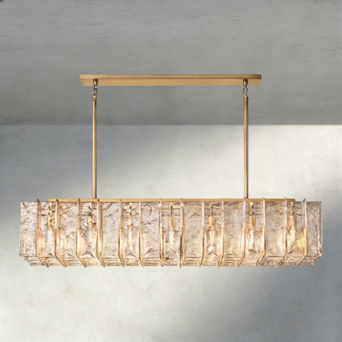 Aurelle Smoke Glass Linear Chandelier - Zelno Lighting