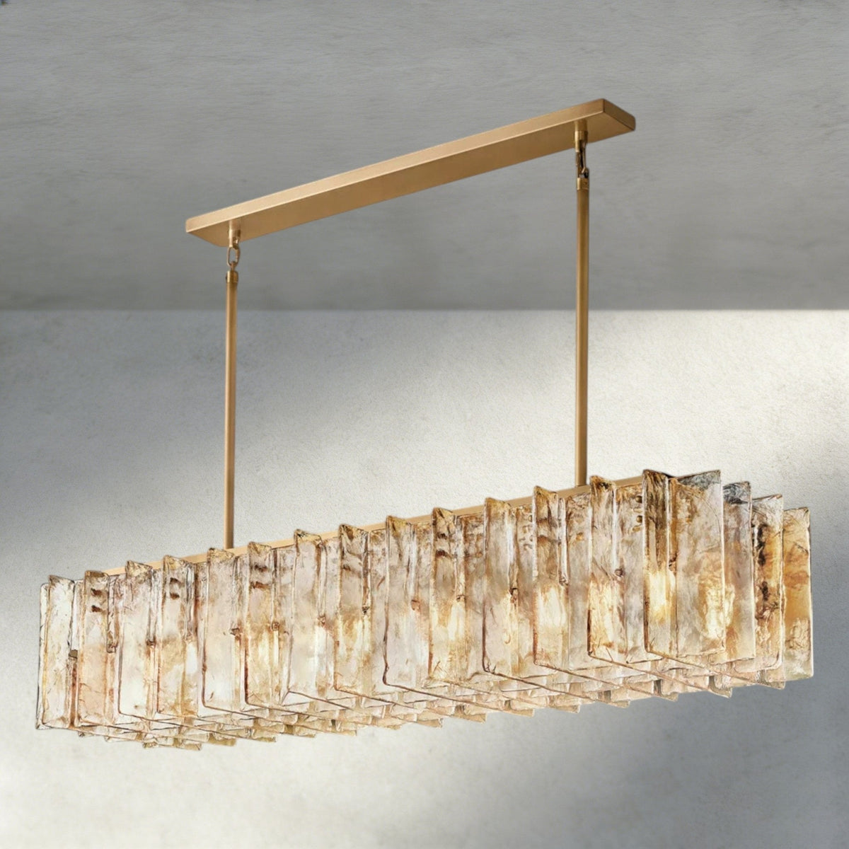 Aurelle Smoke Glass Linear Chandelier - Zelno Lighting