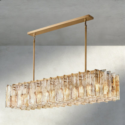 Aurelle Smoke Glass Linear Chandelier - Zelno Lighting
