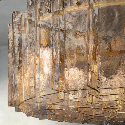 Aurelle Smoke Glass Round Chandelier - Zelno Lighting