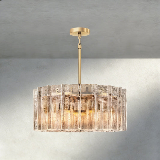 Aurelle Smoke Glass Round Chandelier - Zelno Lighting