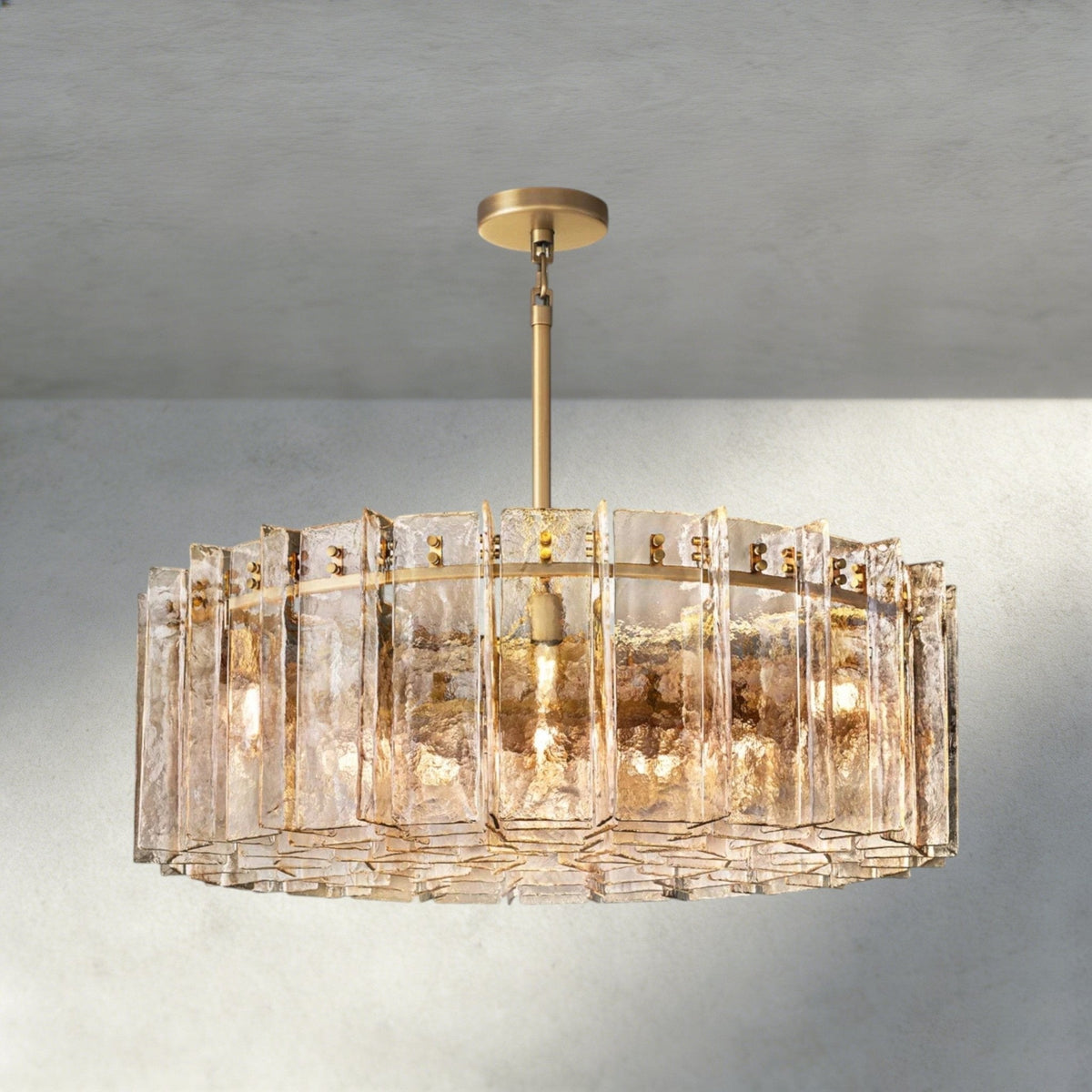 Aurelle Smoke Glass Round Chandelier - Zelno Lighting