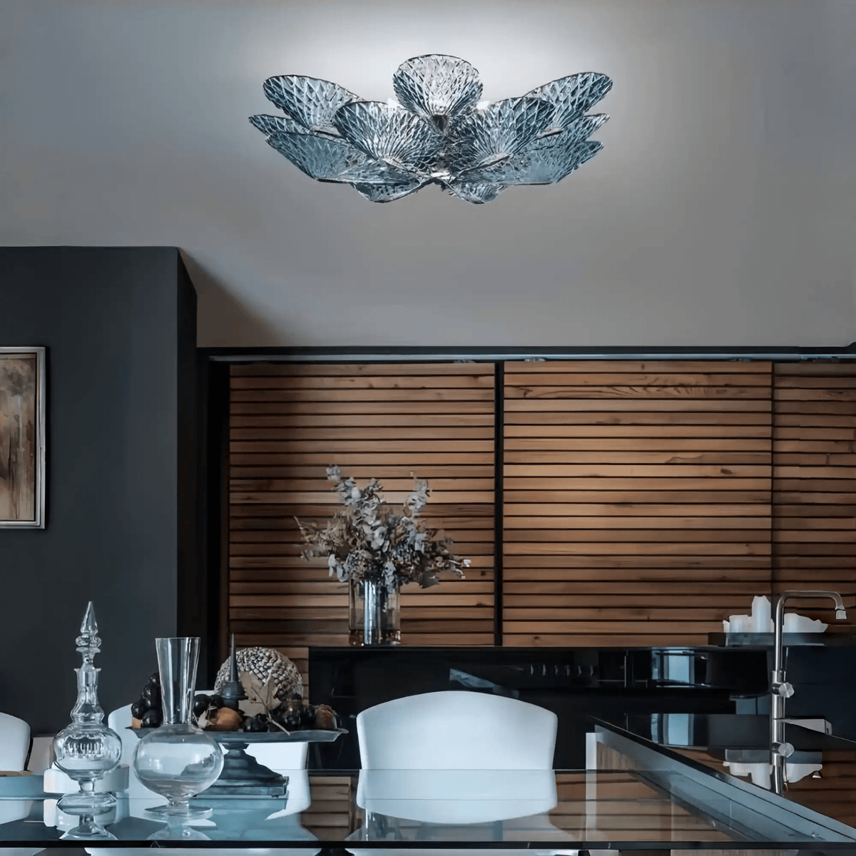 Bella Murano Glass Flower Flushmount - Zelno Lighting
