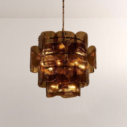 Blaire Tiered Blown Glass Chandelier - Zelno Lighting