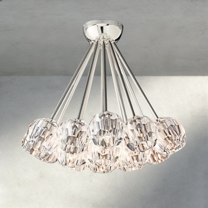 Boaly De Clear/ Smoke Cristal Flushmount 24" - Zelno Lighting