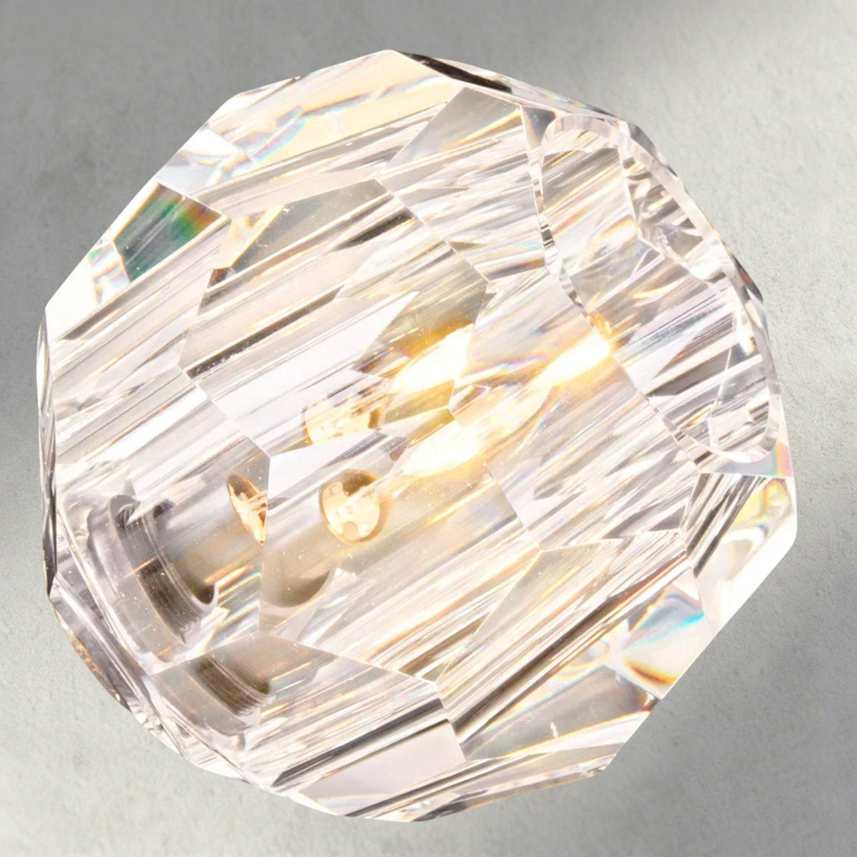 Boaly De Clear/ Smoke Cristal Flushmount 24" - Zelno Lighting