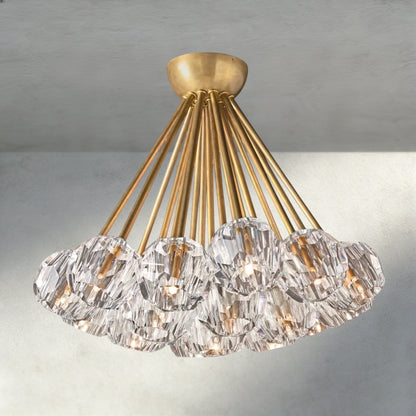 Boaly De Clear/ Smoke Cristal Flushmount 24" - Zelno Lighting