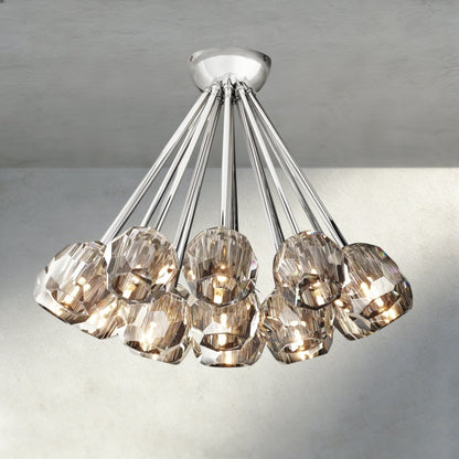 Boaly De Clear/ Smoke Cristal Flushmount 24" - Zelno Lighting