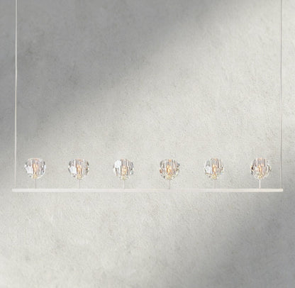 Boaly De Cristal Clear Glass Linear Chandelier 48", 60" - Zelno Lighting