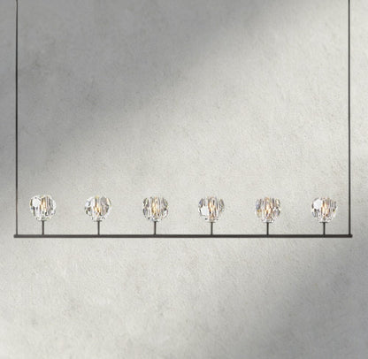 Boaly De Cristal Clear Glass Linear Chandelier 48", 60" - Zelno Lighting