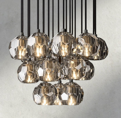 Boaly De Cristal Clear/ Smoke Glass Round Cluster Chandelier 14", 19", 24", 30", 40" - Zelno Lighting
