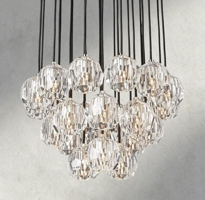 Boaly De Cristal Clear/ Smoke Glass Round Cluster Chandelier 14", 19", 24", 30", 40" - Zelno Lighting