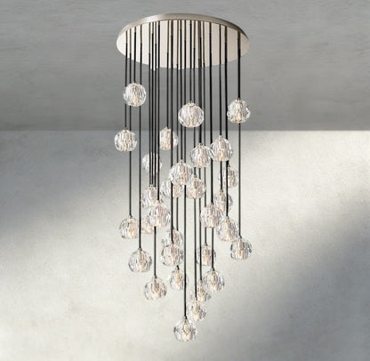 Boaly De Cristal Clear/ Smoke Glass Round Cluster Chandelier 14", 19", 24", 30", 40" - Zelno Lighting