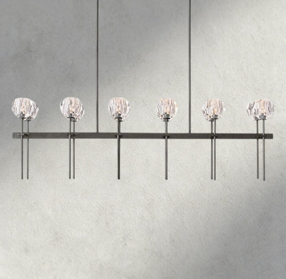 Boaly De Cristal Double Linear Chandelier 60" - Zelno Lighting