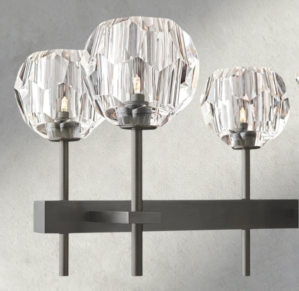 Boaly De Cristal Double Linear Chandelier 60" - Zelno Lighting