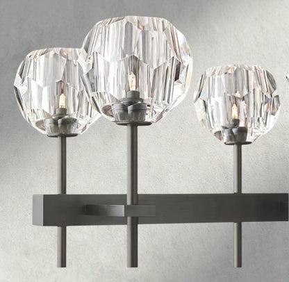 Boaly De Cristal Double Linear Chandelier 60" - Zelno Lighting