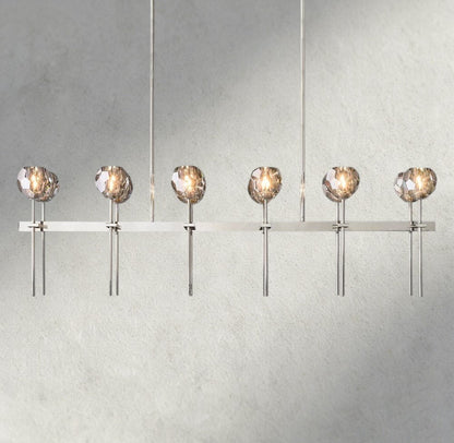 Boaly De Cristal Double Linear Chandelier 60" - Zelno Lighting