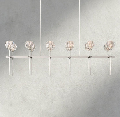 Boaly De Cristal Double Linear Chandelier 60" - Zelno Lighting