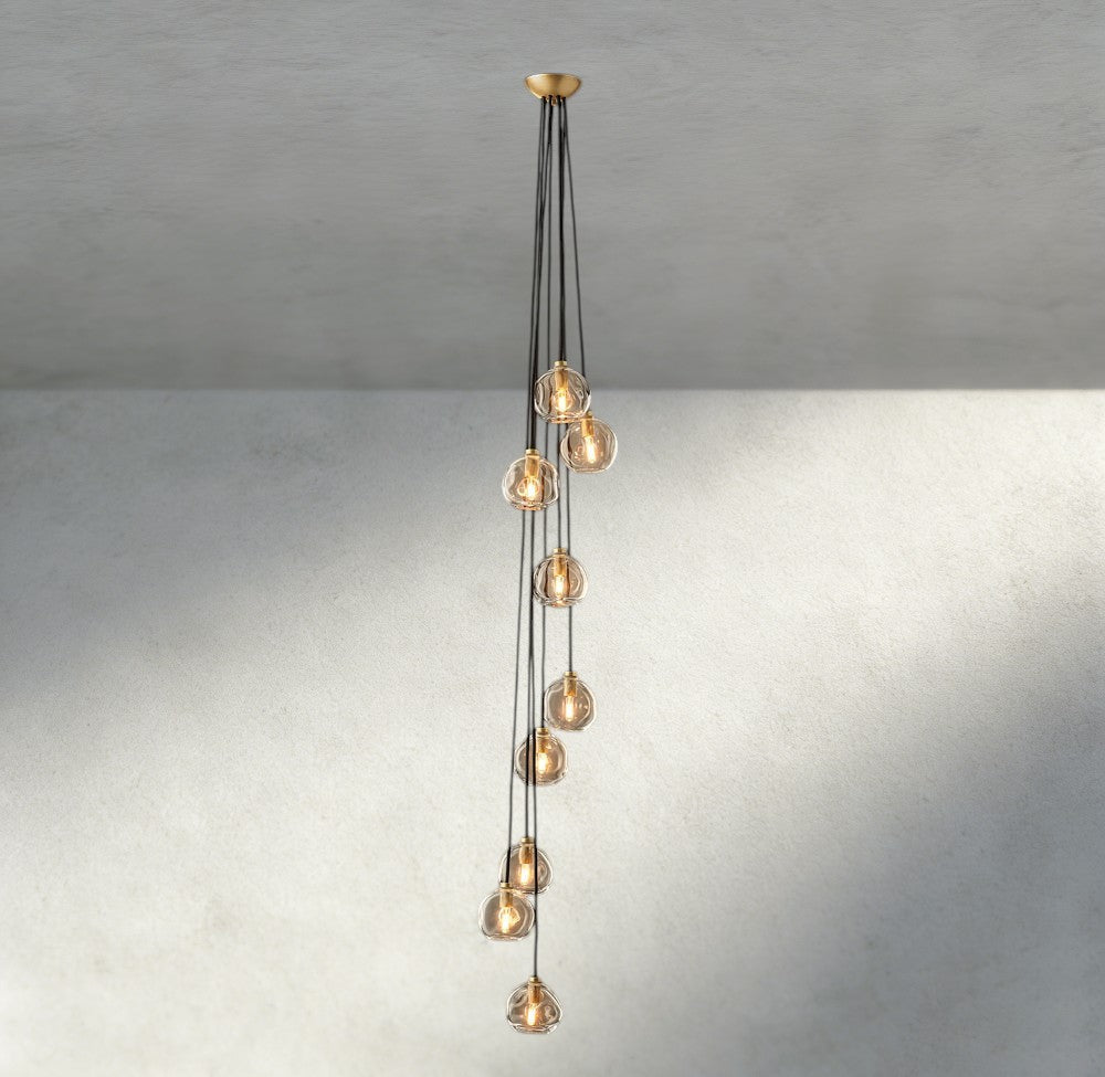 Bubble Clear Glass Cascade Pendant - Zelno Lighting