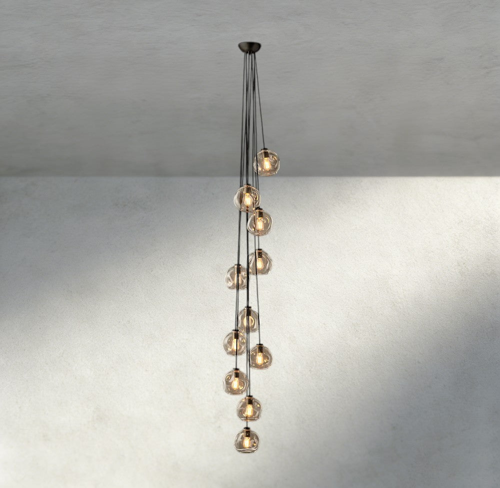 Bubble Clear Glass Cascade Pendant - Zelno Lighting