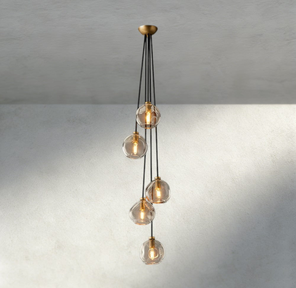 Bubble Clear Glass Cascade Pendant - Zelno Lighting
