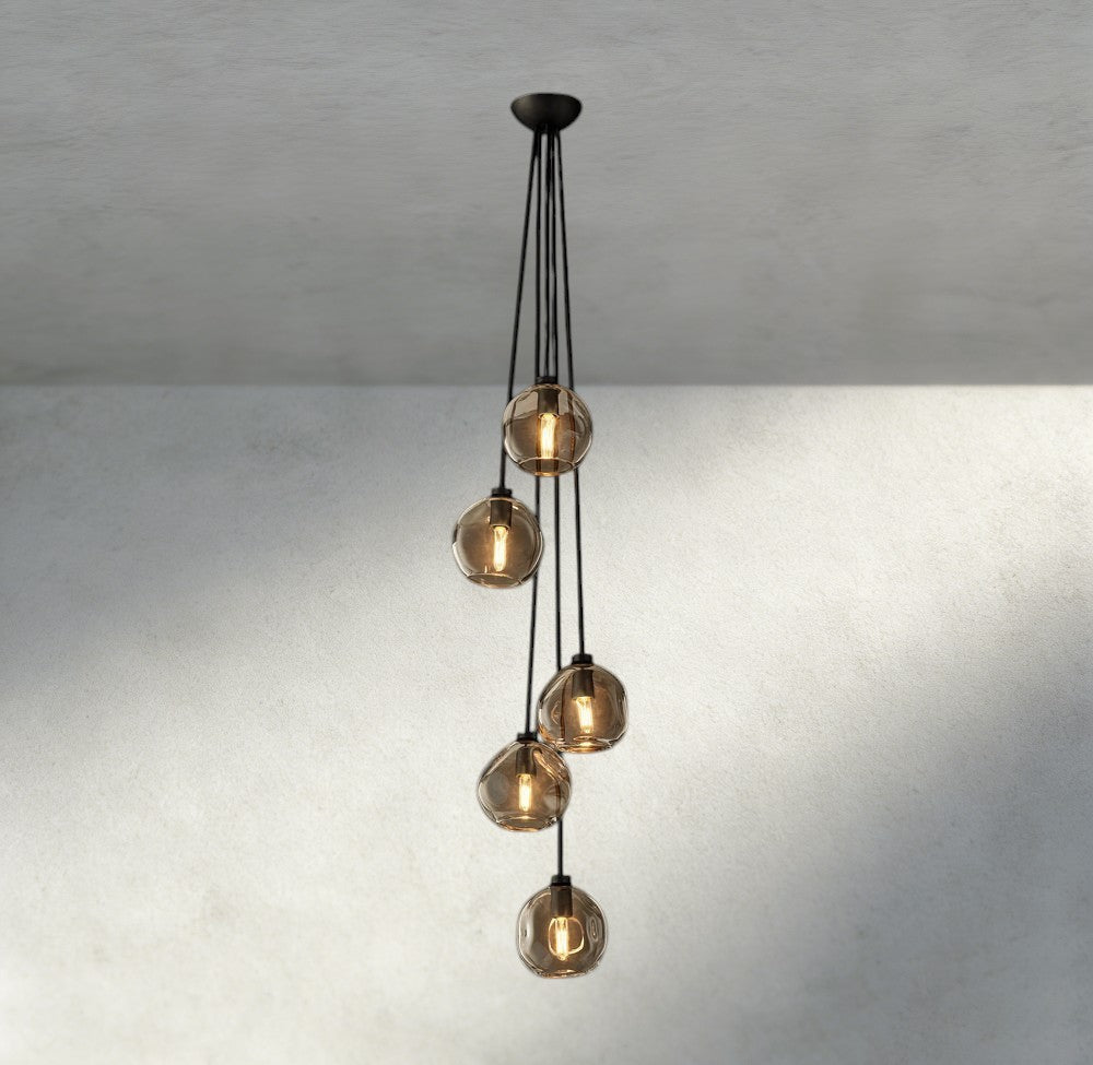 Bubble Clear Glass Cascade Pendant - Zelno Lighting