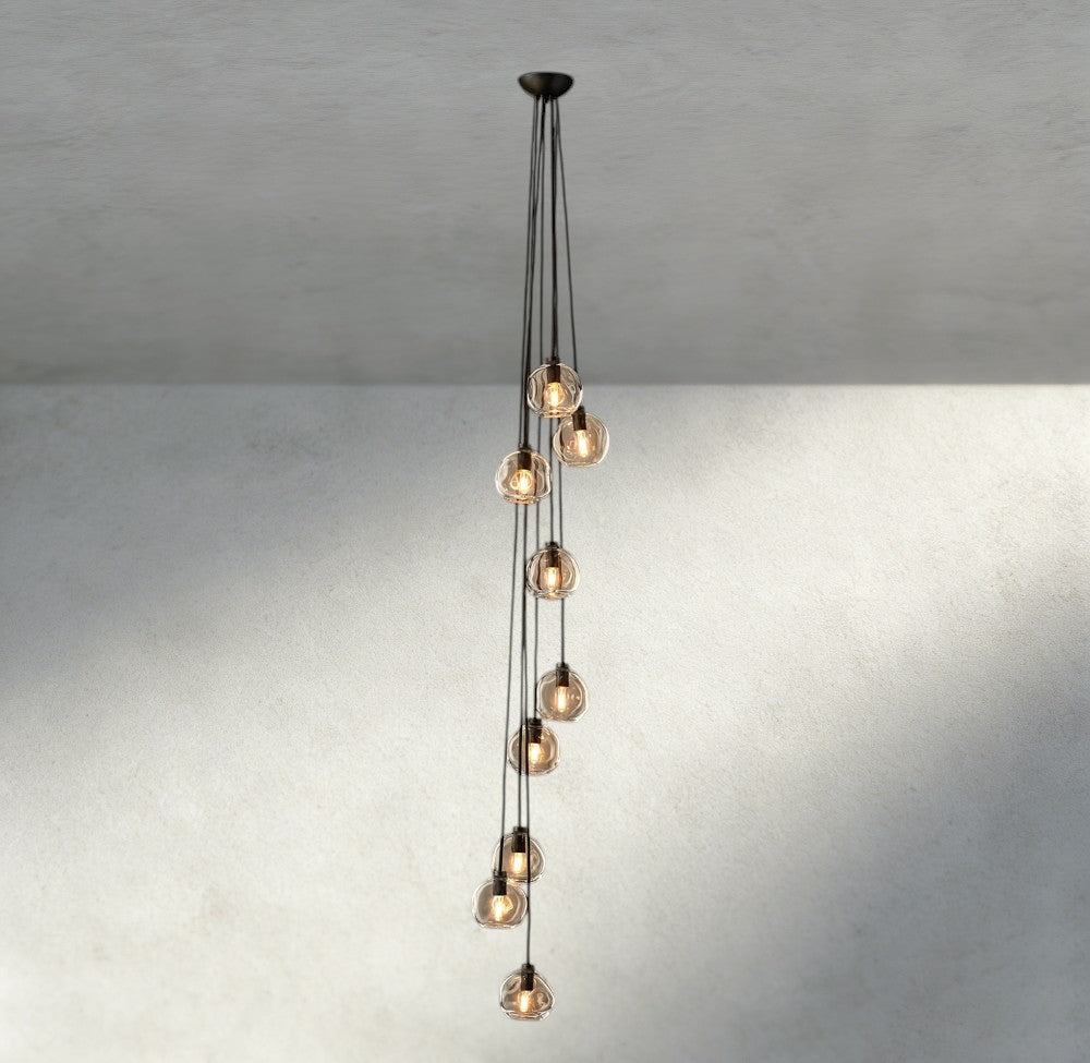 Bubble Clear Glass Cascade Pendant - Zelno Lighting