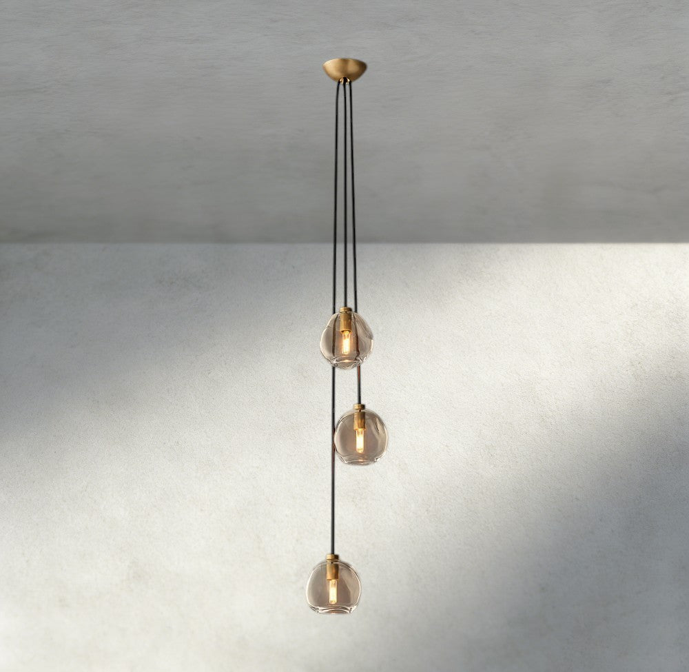 Bubble Clear Glass Cascade Pendant - Zelno Lighting