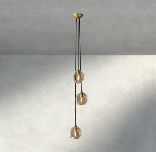 Bubble Clear Glass Cascade Pendant - Zelno Lighting