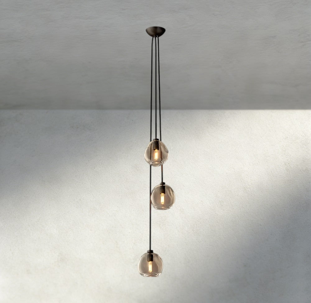 Bubble Clear Glass Cascade Pendant - Zelno Lighting
