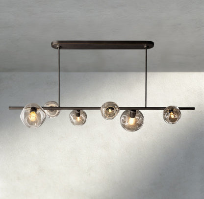 Bubble Clear Glass Linear Chandelier - Zelno Lighting