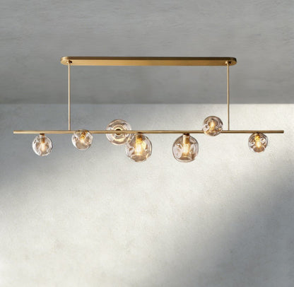 Bubble Clear Glass Linear Chandelier - Zelno Lighting