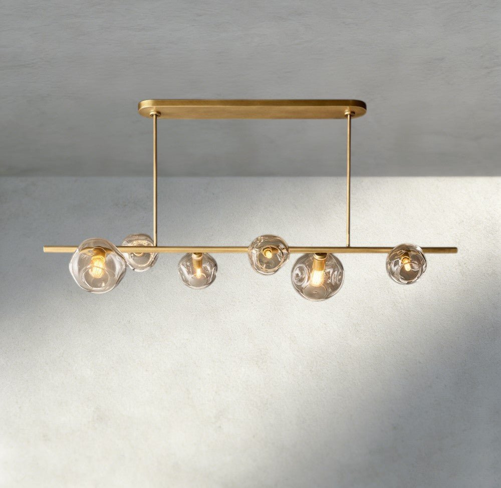 Bubble Clear Glass Linear Chandelier - Zelno Lighting