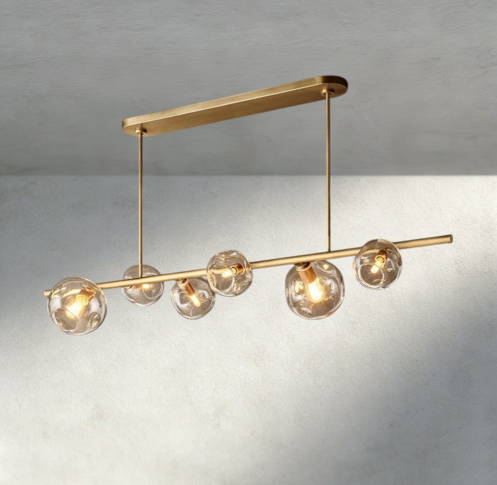 Bubble Clear Glass Linear Chandelier - Zelno Lighting