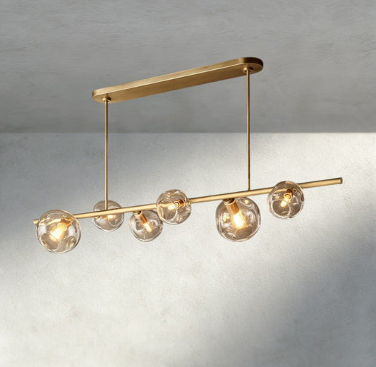 Bubble Clear Glass Linear Chandelier - Zelno Lighting