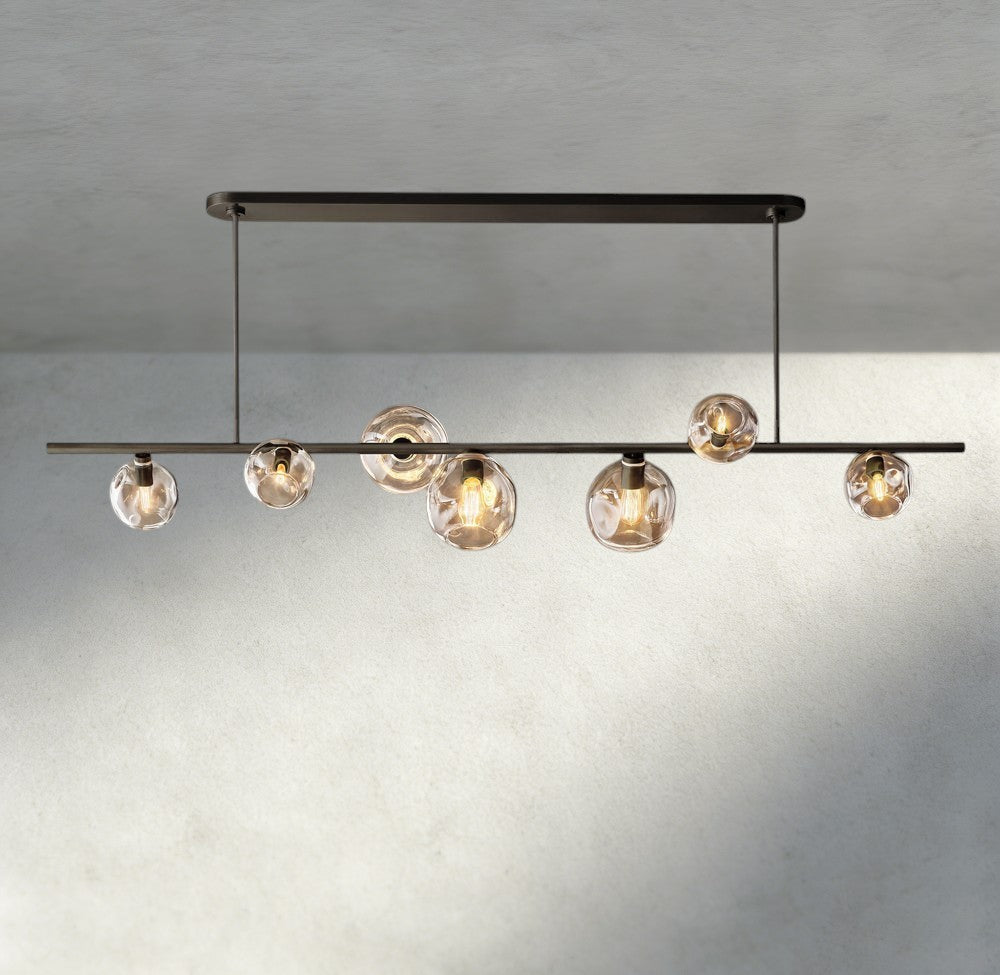 Bubble Clear Glass Linear Chandelier - Zelno Lighting