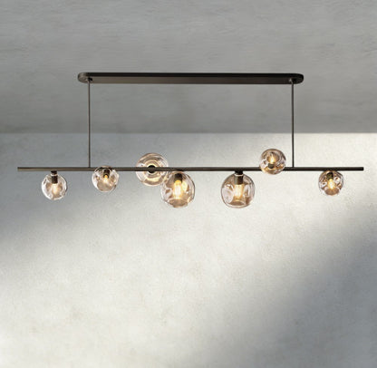 Bubble Clear Glass Linear Chandelier - Zelno Lighting