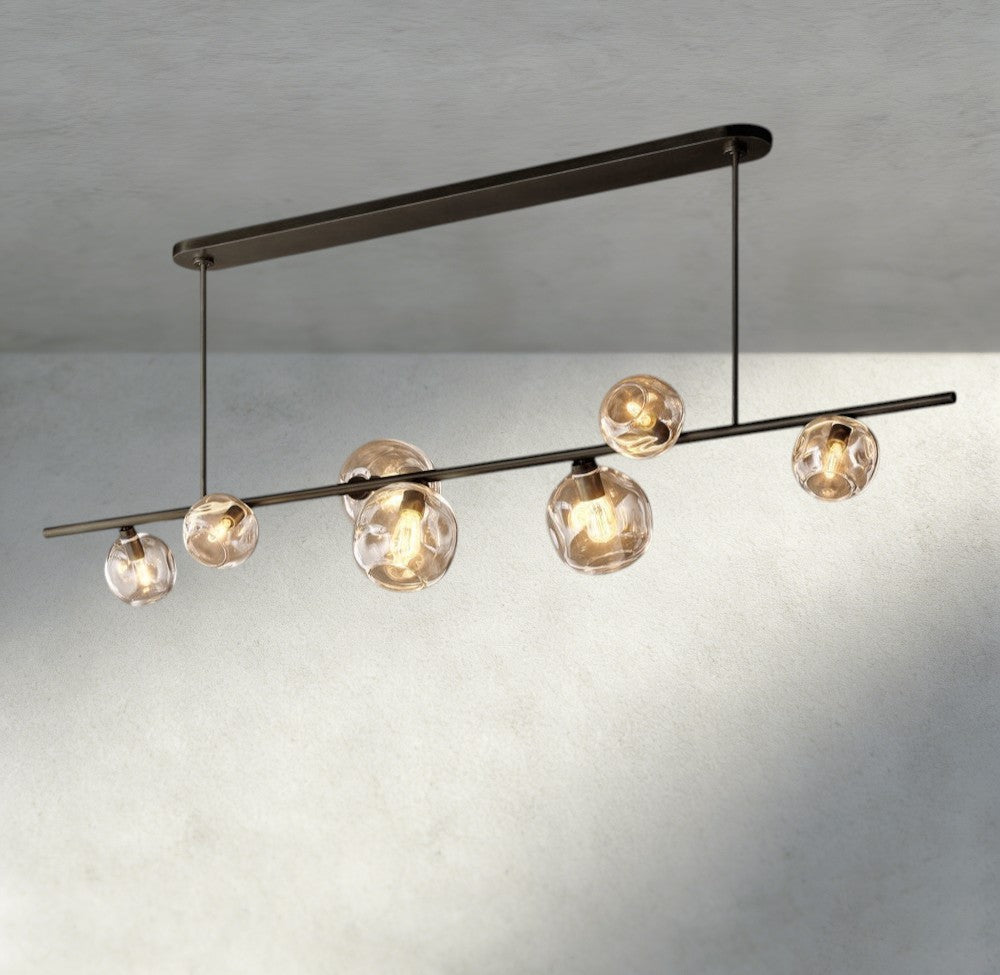 Bubble Clear Glass Linear Chandelier - Zelno Lighting