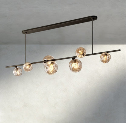 Bubble Clear Glass Linear Chandelier - Zelno Lighting