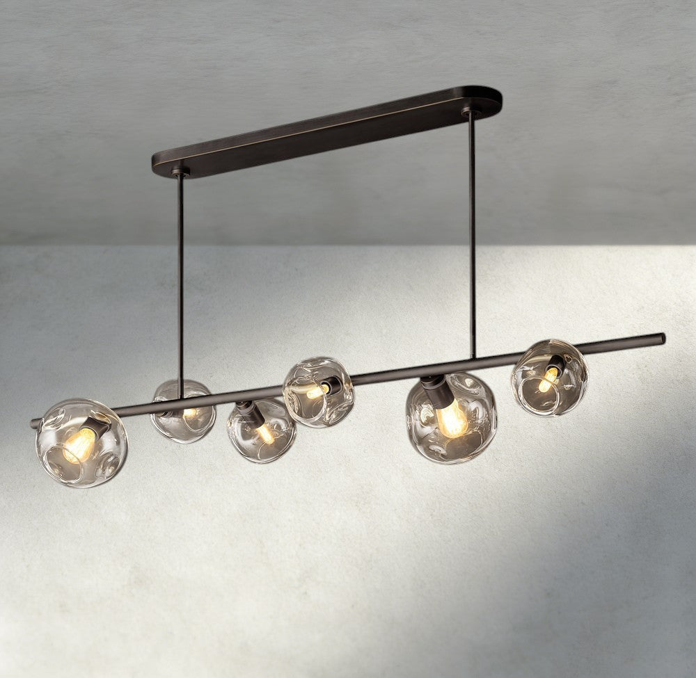 Bubble Clear Glass Linear Chandelier - Zelno Lighting