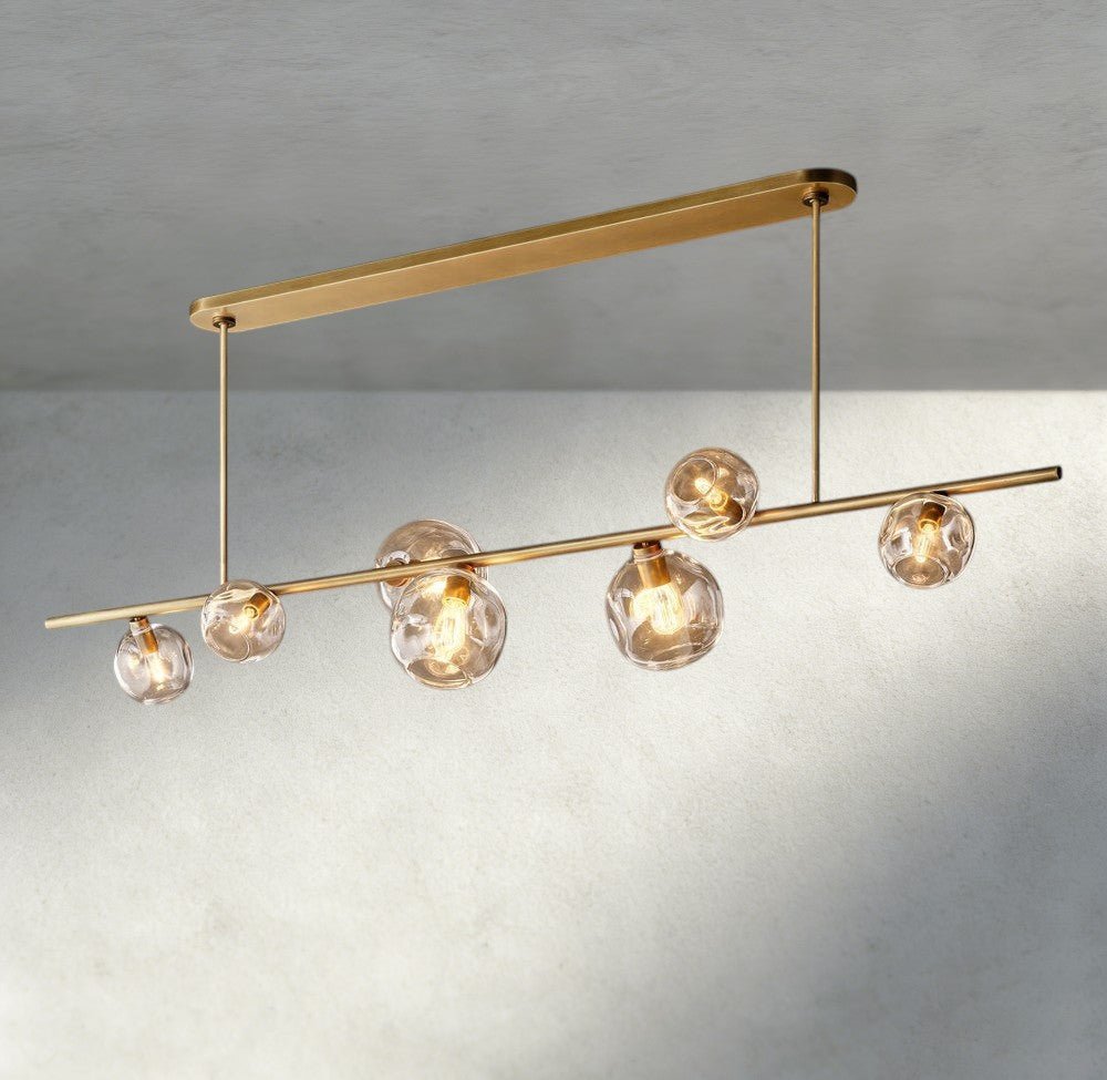 Bubble Clear Glass Linear Chandelier - Zelno Lighting