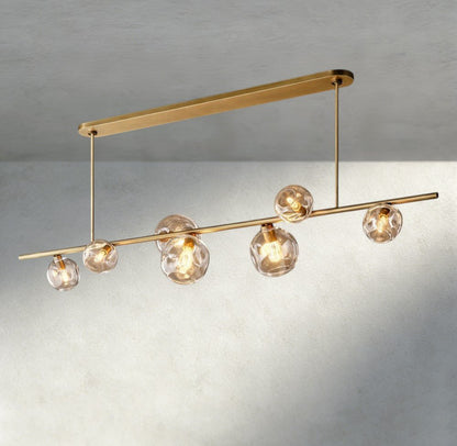 Bubble Clear Glass Linear Chandelier - Zelno Lighting