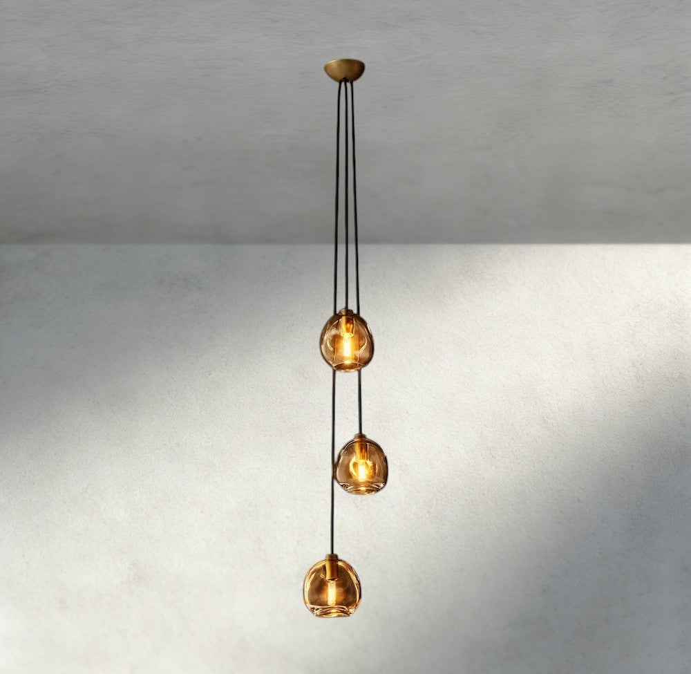 Bubble Smoke Glass Cascade Pendant - Zelno Lighting